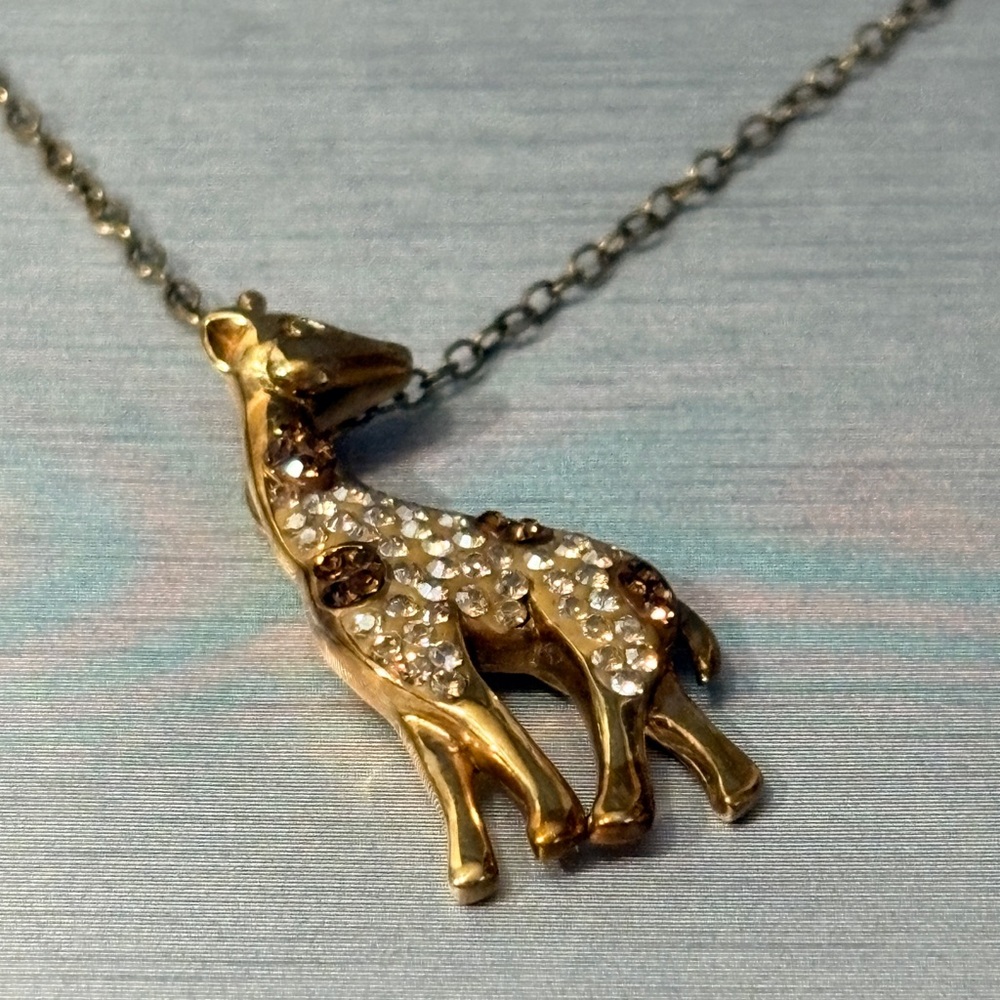 Zales Gold and Silver Giraffe Pendant Necklac S925 sterling silver